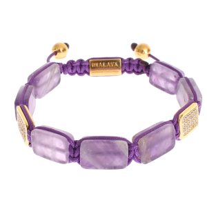 Dazzling Diamond Gold-Plated Amethyst Bracelet