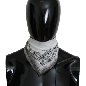 Chic White Cotton Men's Scarf