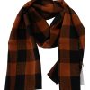 Chic Orange Check Wool Blend Scarf - Image 2