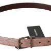 Elegant Exotic Skin Brushed Gold Buckle Belt - Image 3