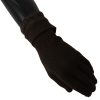 Elegant Brown Knitted Gloves - Image 2