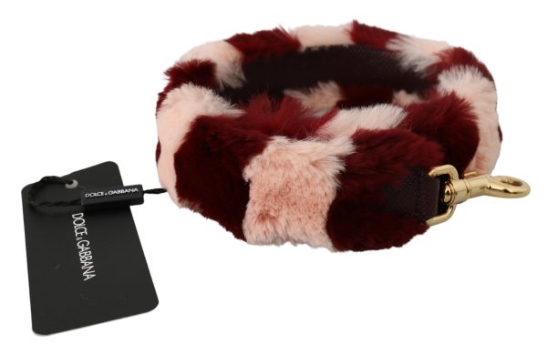 Bordeaux Pink Fur Shoulder Strap Luxury Accessory - Image 2