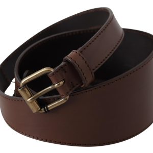 Chic Dark Brown Leather Fashion Belt