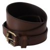 Chic Dark Brown Leather Fashion Belt - Image 3