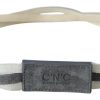 Chic White Leather Logo Belt - Image 2