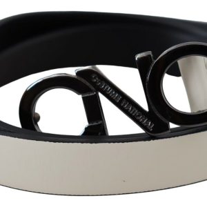 Elegant White Leather Fashion Belt
