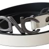 Metallic Gray Italian Leather Fashion Belt - Image 2