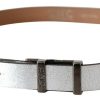 Elegant Silver Leather Fashion Belt - Image 2