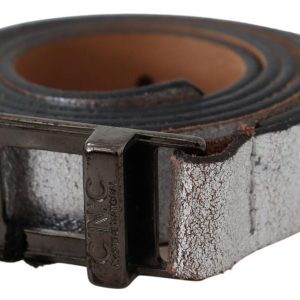 Elegant Silver Leather Fashion Belt