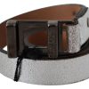 Elegant Silver Leather Fashion Belt - Image 3
