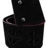 Elegant Wide Leather Fashion Belt with Metal Accents - Image 2