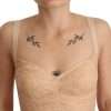 Beige Lace Panel Stretch Bodysuit - Image 4