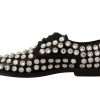 Crystal-Embellished Leather Formal Flats - Image 4