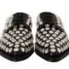 Crystal-Embellished Leather Formal Flats - Image 7