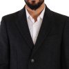 Elegant Dark Grey Woolen Overcoat - Image 4