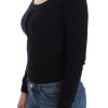Chic Cropped Black Wool-Cashmere Sweater - Image 2
