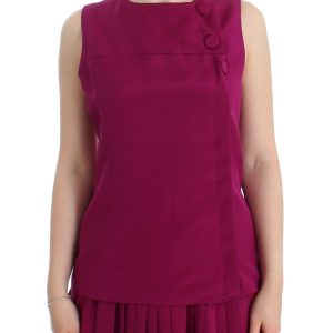Stunning Silk Sleeveless Purple Blouse
