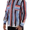 Elegant Striped Cotton Shirt with Pockets - Image 2