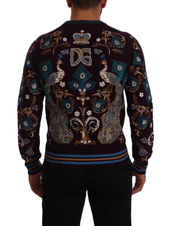 Elegant Bordeaux Cashmere Crewneck Sweater - Image 3