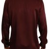 Bordeaux Silk Pajama-Inspired Shirt - Image 3