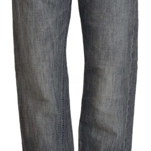 Chic Gray Washed Straight Cut Jeans