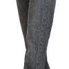 Chic Gray Washed Straight Cut Jeans - Image 2