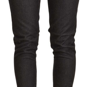 Chic Mid Waist Skinny Black Jeans