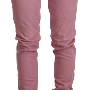 Elegant Pink Slim Fit Denim Jeans