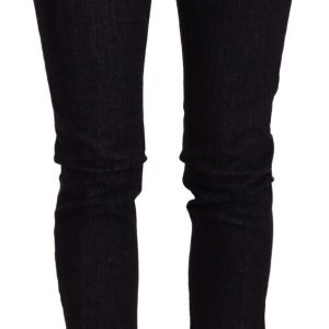 Chic Black Slim Fit Designer Jeans