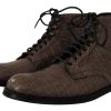 Elegant Crocodile Derby Brogue Boots - Image 2