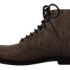 Elegant Crocodile Derby Brogue Boots - Image 4