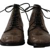Elegant Crocodile Derby Brogue Boots - Image 7