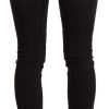 Chic Black Washed Slim Fit Mid Waist Jeans - Image 3