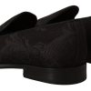Black Floral Brocade Slippers - Image 4