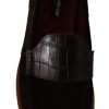 Elegant Suede Crocodile Loafers in Brown - Image 7