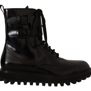 Elegant Black Leather Ankle Boots