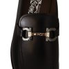 Suave Black Leather Gancio Bit Loafers - Image 8