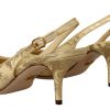 Gleaming Gold Crystal Slingback Heels - Image 2