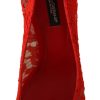 Red Crystal Taormina Lace Heels Pumps - Image 6