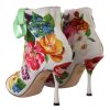 Floral Open Toe Jersey Heels - Image 7
