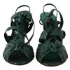 Elegant Green Python Strappy Heels - Image 4