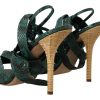 Elegant Green Python Strappy Heels - Image 6