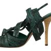 Elegant Green Python Strappy Heels - Image 7