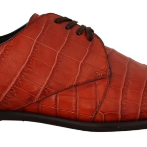 Exquisite Exotic Croc Leather Lace-Up Dress Shoes