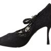 Elegant Black Lace Stiletto Pumps - Image 2