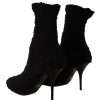 Elegant Black Mid-Calf Viscose Boots - Image 3