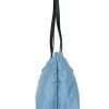 Portuna Medusa Medium Cornflower Blue Nylon Leather Tote Bag Purse - Image 5