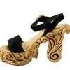 Baroque Velvet Heels in Black and Gold - Image 2