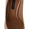 Elegant Nude Leather Kitten Heels Pumps - Image 5