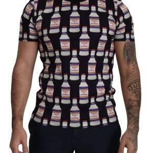 Elegant Black Bacio Di Venere Print Tee
